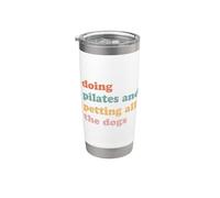 Hacer pilates y acariciar a todos los perros Divertido Entrenamiento Amor Vaso térmico de acero inoxidable de doble pared