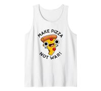 Hacer Pizza no Guerra Divertido Juego de Palabras de Paz Camiseta sin Mangas