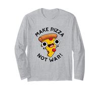 Hacer Pizza no Guerra Divertido Juego de Palabras de Paz Manga Larga