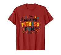 Hacer Que el Fitness Sea Divertido Educación física Cita Motivacional Camiseta, Hombre, Arándano, S