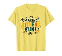 Hacer Que el Fitness Sea Divertido Educación física Cita Motivacional Camiseta, Hombre, Limón, 3XL