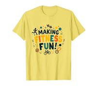 Hacer Que el Fitness Sea Divertido Educación física Cita Motivacional Camiseta, Hombre, Limón, M