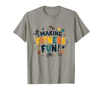 Hacer Que el Fitness Sea Divertido Educación física Cita Motivacional Camiseta, Hombre, Pizarra, XL