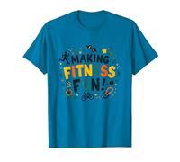 Hacer Que el Fitness Sea Divertido Educación física Cita Motivacional Camiseta, Hombre, Zafiro, 3XL