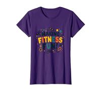 Hacer Que el Fitness Sea Divertido Educación física Cita Motivacional Camiseta, Mujer, Morado, XXL