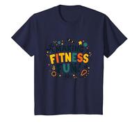 Hacer Que el Fitness Sea Divertido Educación física Cita Motivacional Camiseta, Niños, Azul Marino, 2 años