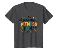 Hacer Que el Fitness Sea Divertido Educación física Cita Motivacional Camiseta, Niños, Jaspeado Oscuro, 3 años