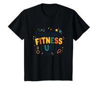 Hacer Que el Fitness Sea Divertido Educación física Cita Motivacional Camiseta, Niños, Negro, 6 años