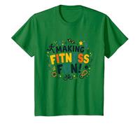 Hacer Que el Fitness Sea Divertido Educación física Cita Motivacional Camiseta, Niños, Verde Kelly, 3 años