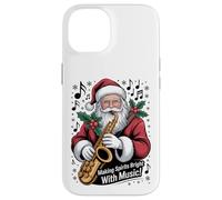 Hacer Que los espíritus brillen con música - Santa Sax Vibes Carcasa para iPhone 14