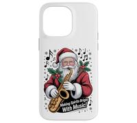 Hacer Que los espíritus brillen con música - Santa Sax Vibes Carcasa para iPhone 14 Pro MAX