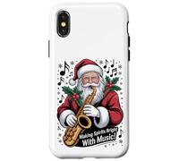 Hacer Que los espíritus brillen con música - Santa Sax Vibes Carcasa para iPhone X/XS