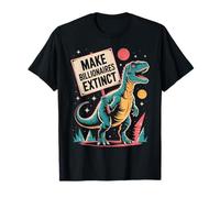 Hacer que los multimillonarios extinguan dinosaurio espacio Vintage Meme Camiseta