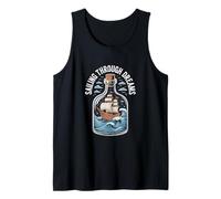 Hacer un barco en una botella NAVEGANDO A TRAVÉS DE SUEÑOS Botella Barco Camiseta sin Mangas