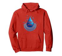 Hacer un chapoteo: Gota de Agua Vibrante Sudadera con Capucha, Unisex para Adultos, Rojo, XL