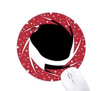 Hacer un puño gesto silueta patron Wheel mouse pad de goma roja redonda