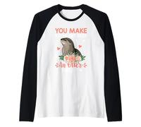 Haces Que mi corazón dé un vuelco Ante el Latido de una Nutria Camiseta Manga Raglan