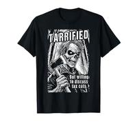 Hacha de terror gótica divertida tarrificada recorta impuestos política zombi Camiseta
