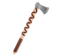 Hacha De Vikingo De Acero Fundido, Tipo H, Con Grabado Y Envolver De Cuero