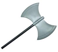 Hacha doble medieval de 41 cm para disfraz de verdugo | plástico