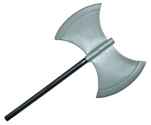 Hacha doble medieval de 41 cm para disfraz de verdugo | plástico