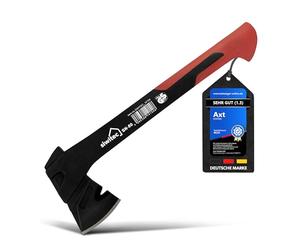 Hacha Universal siwitec SN-80, Hacha para Partir con Cabeza de 800 Gramos de Peso, Hacha para Partir Madera con Mango de plástico Reforzado con Fibra de Vidrio y Hoja de Carbono C45, Hacha de Guerra