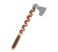 Hacha Vikinga De Acero, Fundida, Tipo D, Con Grabado Y Envoltura De Cuero
