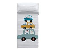 HACIENDO EL INDIO Colcha bouti Reversible Coches Cama 90 cm