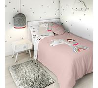 Haciendo el Indio S2802515 Funda Nórdica Unicorn, Rosa, Tamaño Cama de 90, 150 X 220 + 45 Cm