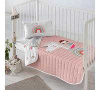 HACIENDO EL INDO Colcha bouti reversible cuna/maxicuna Unicorn Pink