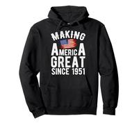 Haciendo grande a Estados Unidos desde 1951 74 años Hombres Mujeres Sudadera con Capucha