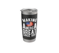 Haciendo grande a Estados Unidos desde 1951 75 años Hombres Mujeres Vaso térmico de acero inoxidable de doble pared