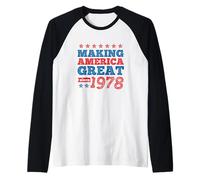 Haciendo Grande a Estados Unidos Desde 1978 Estrellas audaces Camiseta Manga Raglan