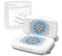 HACITECH Colector de polvo de uñas plegable para uñas acrílicas, potente succión de 14700 rpm, control de velocidad continuo, aspiradora de manicura con 30 hojas de filtro, portátil y ahorra espacio