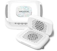 HACITECH Colector de polvo de uñas plegable para uñas acrílicas, potente succión de 14700 rpm, control de velocidad continuo, aspiradora de manicura con 30 hojas de filtro, portátil y ahorra espacio