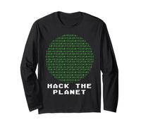 Hack The Planet Código binario Hacking Codification Hacker Manga Larga