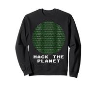 Hack The Planet Código binario Hacking Codification Hacker Sudadera