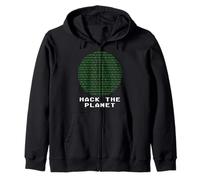 Hack The Planet Código binario Hacking Codification Hacker Sudadera con Capucha