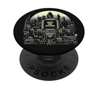 Hackear el sistema Sociedad Red Computadora Cyberpunk Vaporwave PopSockets PopGrip Adhesivo