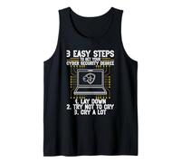 Hackear Técnico de TI Pasos sencillos Seguridad Cibernética Hacker Camiseta sin Mangas