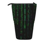 Hacker Era - Estuche para lápices con cremallera, soporte ajustable, divertido neceser de maquillaje, Black, Talla única, Organizador de bolsas