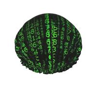 Hacker Era - Gorro de ducha grande impermeable para mujer, pelo largo, lavable, banda elástica