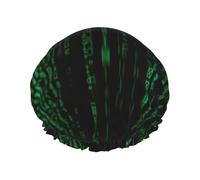 Hacker Era - Gorro de ducha grande impermeable para mujer, pelo largo, lavable, banda elástica