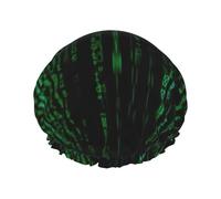 Hacker Era - Gorro de ducha para mujer, reutilizable, doble capa, elegante, suave, con forro elástico