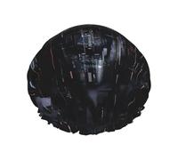Hacker Era - Gorros de ducha grandes con estampado de banda elástica, doble capa impermeable para el pelo, para mujeres y hombres