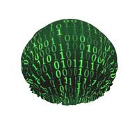 Hacker Era - Gorros de ducha reutilizables para mujeres y hombres, impermeables, antideslizantes, de secado rápido, gorra grande, pelo largo y corto