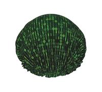 Hacker Era - Gorros de ducha reutilizables para mujeres y hombres, impermeables, antideslizantes, de secado rápido, gorra grande, pelo largo y corto