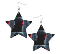Hacker era - Pendientes de fiesta para mujer, aretes colgantes de estrella brillante, joyería de gota de moda para salir por la noche, One Size, Cuero