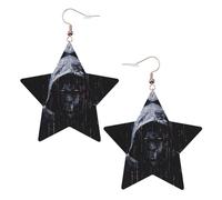 Hacker era - Pendientes de fiesta para mujer, aretes colgantes de estrella brillante, joyería de gota de moda para salir por la noche, One Size, Cuero