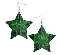 Hacker era - Pendientes de moda para mujer, aretes colgantes celestiales, joyería en forma de estrella para una versatilidad, One Size, Cuero